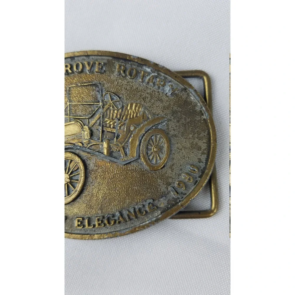 Vintage Forest Grove Rotary belt buckle Concours d'Elegance souvenir‎ cars